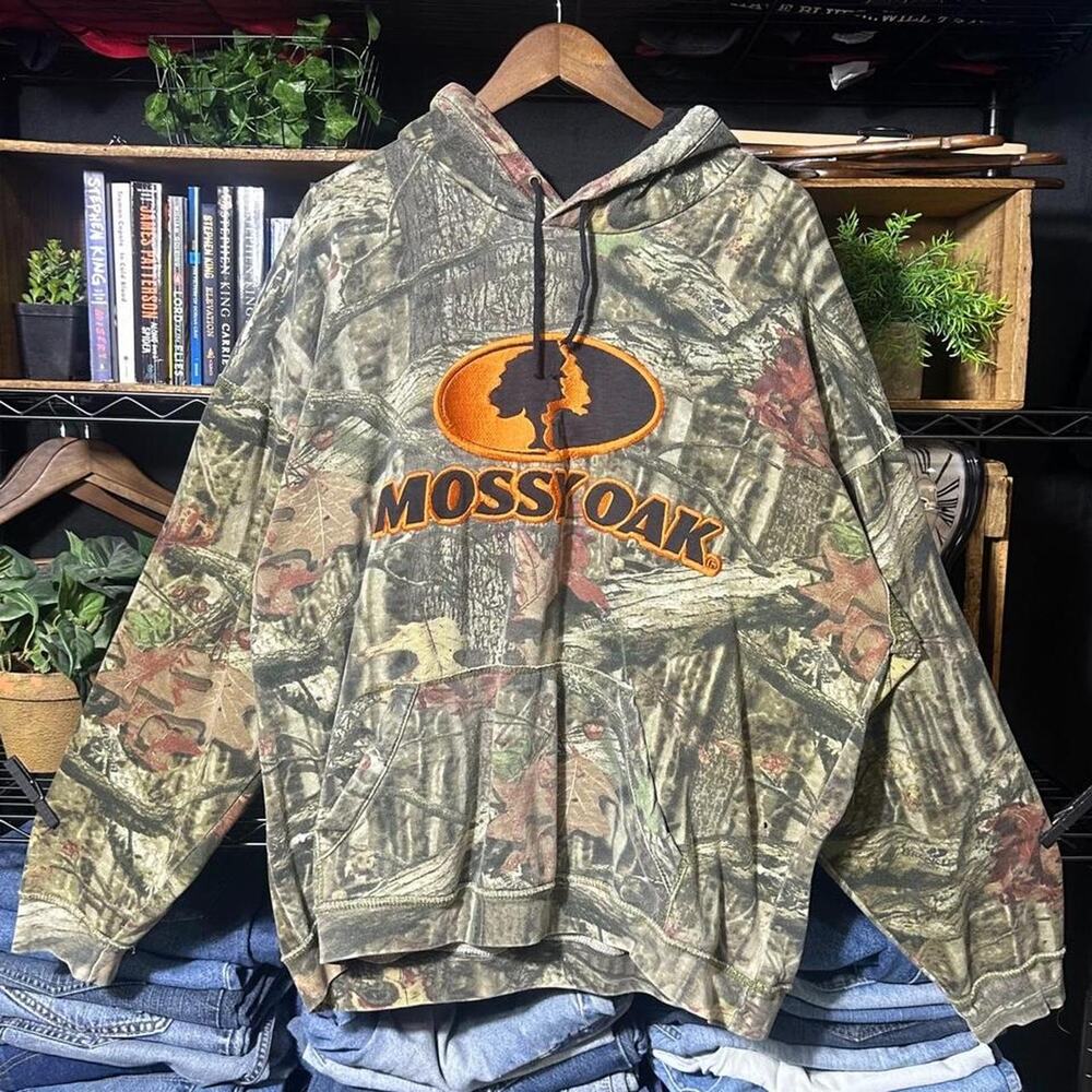 Vintage Y2K Mossy Oak Breakup Infinity Camo Hoodie Mens XL Camouflage Sweatshirt